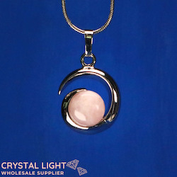 Miscellaneous Pendants: Rose Quartz Spiral Pendant