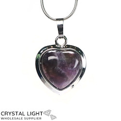 Miscellaneous Pendants: Amethyst Heart Pendant with Frame (Small)