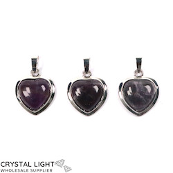 Miscellaneous Pendants: Amethyst Heart Pendant with Frame (Small)