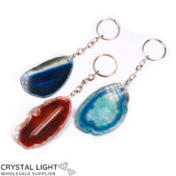 Keychains: Agate Slice Keychain Lot