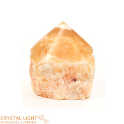 Cut Base Points: Orange Calcite Cut Base Point