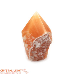 Cut Base Points: Orange Calcite Cut Base Point