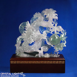 Other Shapes: Fluorite Coin Dragon Sculpture