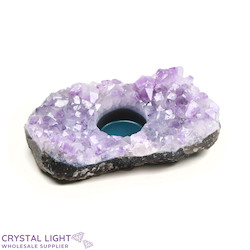 Candle Holders: Amethyst Druse Candle Holder