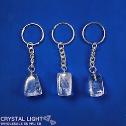 Keychains: Clear Quartz Tumble Keychain