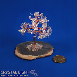 Auctions: Clear Quartz Tree on Agate Slice