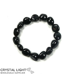 Tumble Bead Bracelets: Black Tourmaline Large Tumble Bracelet