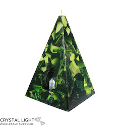 Crystal Candles: Pyramid Candle Seraphinite Large