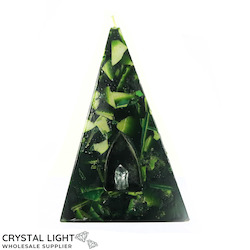 Crystal Candles: Pyramid Candle Seraphinite Large