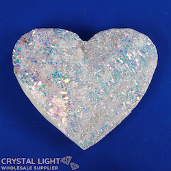 Hearts: Rainbow Aura Druse Heart Large