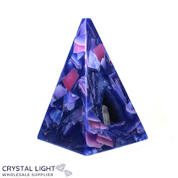 Crystal Candles: Ruby and Kyanite Pyramid Candle Large