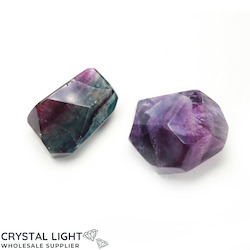 Faceted Shapes: Rainbow Fluorite Faceted Lot