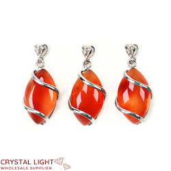 Miscellaneous Pendants: Orange Agate Marquise Pendant