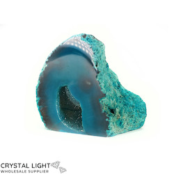 Agate Geodes: Teal Agate Cut Base