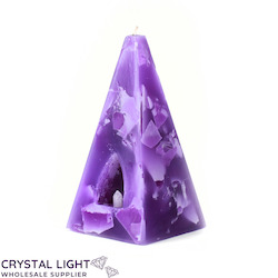 Crystal Candles: Purpurite Pyramid Candle Medium