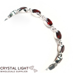 Sterling Silver Bracelets: Garnet Bracelet