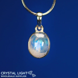 Sterling Silver Pendants: Rainbow Moonstone Pendant