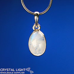 Sterling Silver Pendants: Rainbow Moonstone Pendant