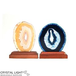 Display Pieces on Stand: Agate Slice on Stand Lot