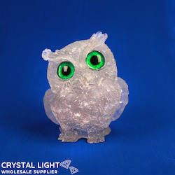 Animals: Resin Owl Small - Clear Quartz