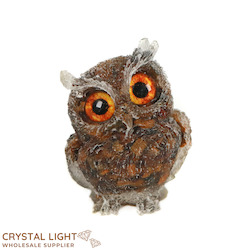 Animals: Resin Owl Small - Tigers Eye