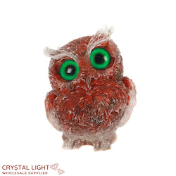 Animals: Resin Owl Small - Red Jasper