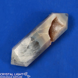 Double Terminated Polished Points: Agate Druse DT Point