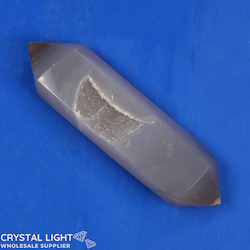 Double Terminated Polished Points: Agate Druse DT Point