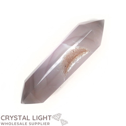 Double Terminated Polished Points: Agate Druse DT Point