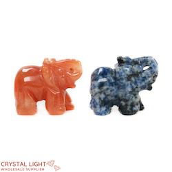 Animals: Orange Aventurine & Sodalite Elephant Lot