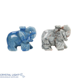 Animals: Blue Quartz & Net Jasper Elephant Lot