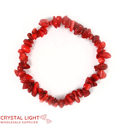 Chip Bead Bracelets: Red Coral Chip Bracelet