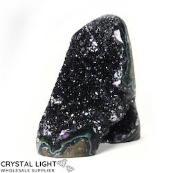 Single Druse Pieces: Black Amethyst Druse Cut Base