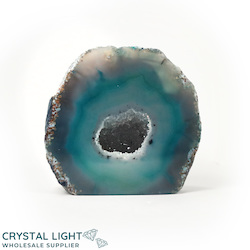 Agate Geodes: Teal Agate Cut Base