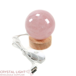 Sphere Lamps: Rose Quartz Sphere with LED Stand