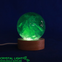 Sphere Lamps: Green Fluorite Sphere on LED Stand