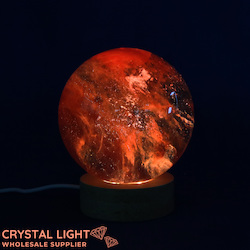 Sphere Lamps: Strawberry Obsidian Sphere with LED Stand