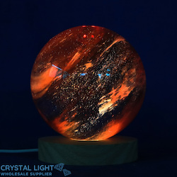 Sphere Lamps: Strawberry Obsidian Sphere with LED Stand