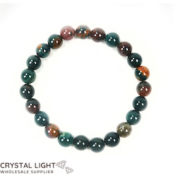 8-9mm Round Bead Bracelets: Bloodstone Bracelet 8mm