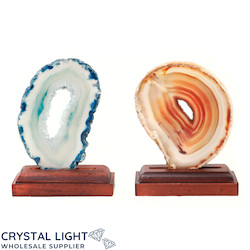 Display Pieces on Stand: Agate Slice on Stand Lot