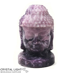 Buddhas: Dark Lepidolite Buddha Head (Single)