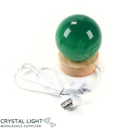 Sphere Lamps: Green Fluorite Sphere on LED Stand