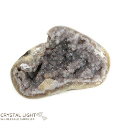 Single Druse Pieces: Amethyst Polished Druse with Calcite