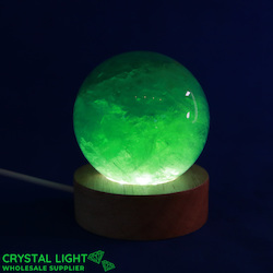 Sphere Lamps: Green Fluorite Sphere on LED Stand