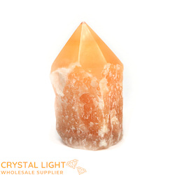 Cut Base Points: Orange Calcite Cut Base Point