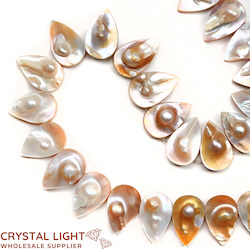 Shell and Pearl Beads: Mother of Pearl Shell Drop Bead strand