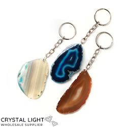 Keychains: Agate Slice Keychain Lot