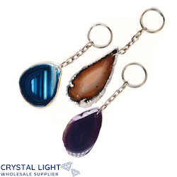 Keychains: Agate Slice Keychain Lot