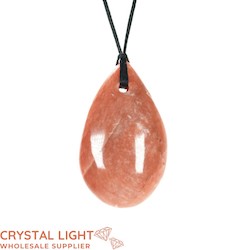 Necklaces: Peach Moonstone Drop Necklace