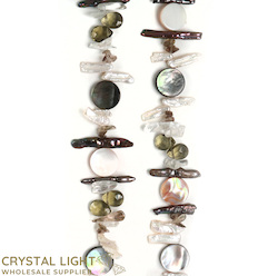 Shell and Pearl Beads: Crystal and Shell Assortment Beads /130cm